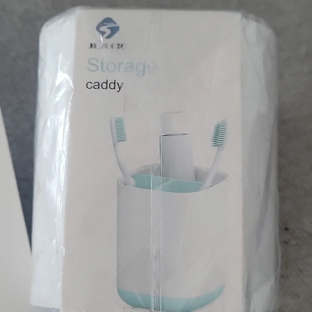 Room essentials soap holder and cap for toothpaste toothbrush